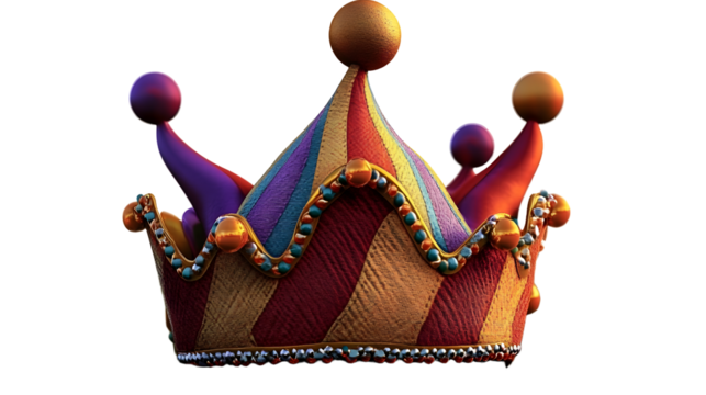 Jester hat, isolated on a transparent background.