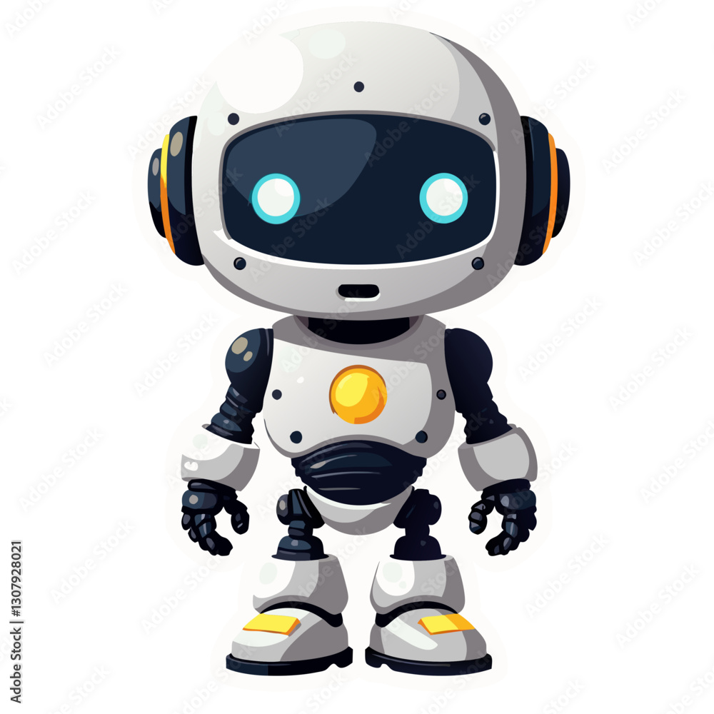 Poster blue screen robot android