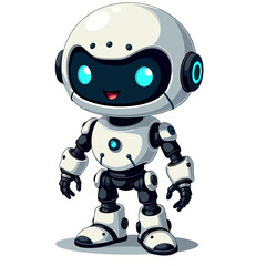 blue screen robot with arms crossed