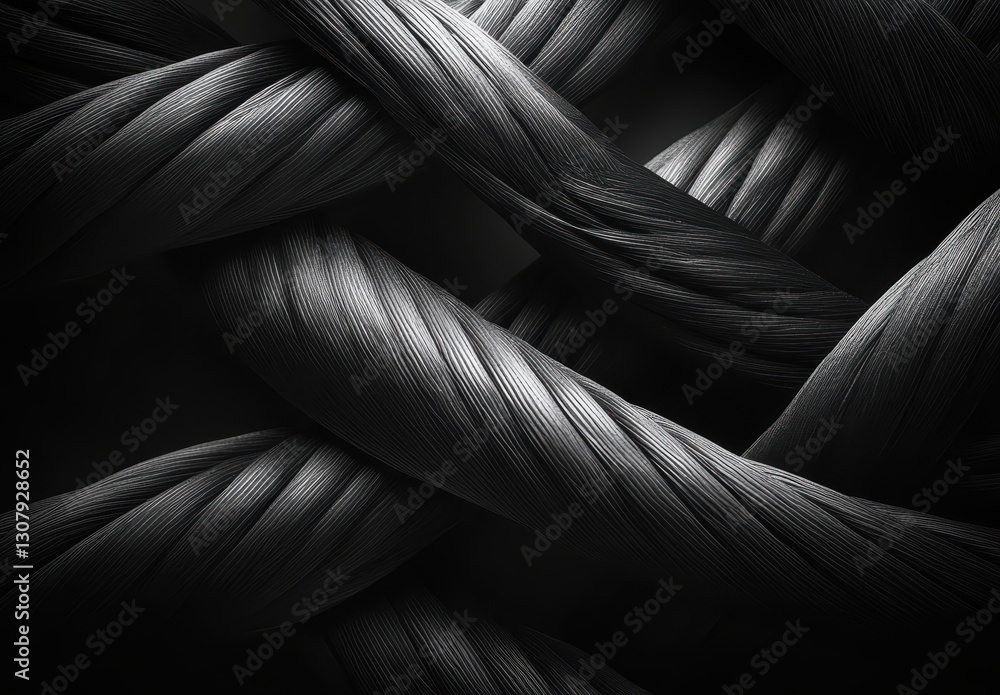 Poster intricate patterns of twisted fibers with dramatic lighting and textures highlighting softness and s