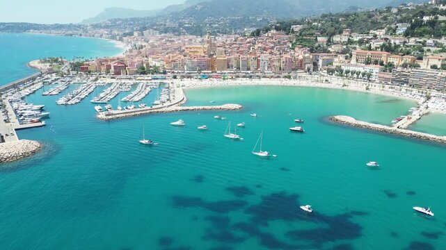 View of the sea of Menton, France