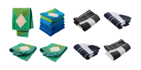 Colorful Cotton Towels in Various Patterns and Textures for Home Use