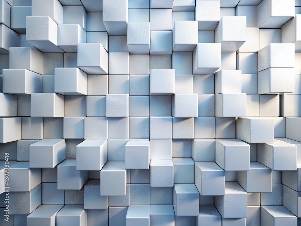 Poster abstract geometric white cube box background wallpaper banner with copy space - modern block design