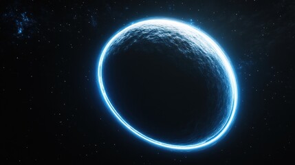 Glowing Planet in Deep Space