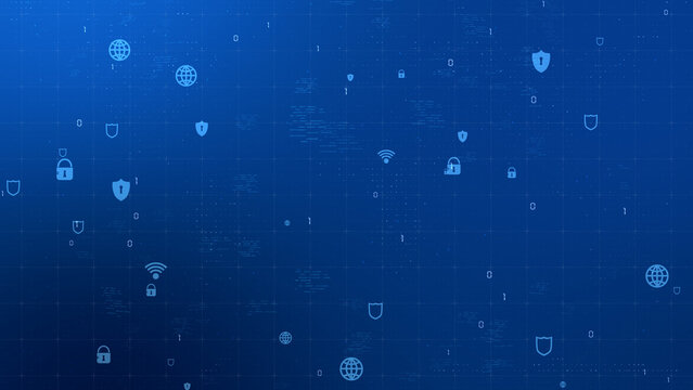 Cyber security. Digital padlock icon, Cyber security technology network data protection technology virtual dashboard