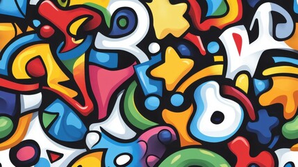 Vibrant vector background template featuring dynamic graffiti art, ideal for urban creatives and street art lovers.