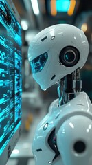 Fototapeta na wymiar Robot humanoidalny futurystyczny