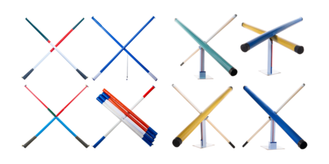 Colorful Crossed Straws on Display in Artistic Arrangement, isolated on transparent background