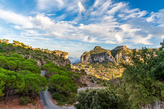 View at the mountain of Ulassai in the Gennargentu mountains, Sardinia, Italy, Europe