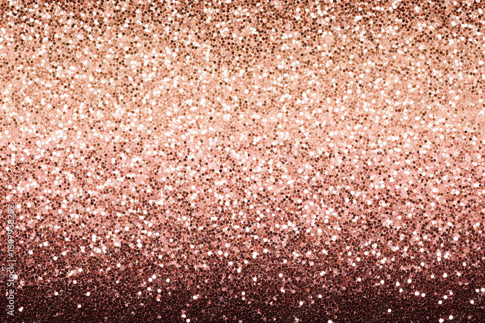 Poster a sparkling rose gold glitter texture with a gradient effect creating a festive and luxurious look