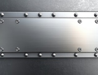 Polished Metal Surface with Decorative Rivets and Industrial Texture for Modern Background and Design Applications in Various Creative Projects