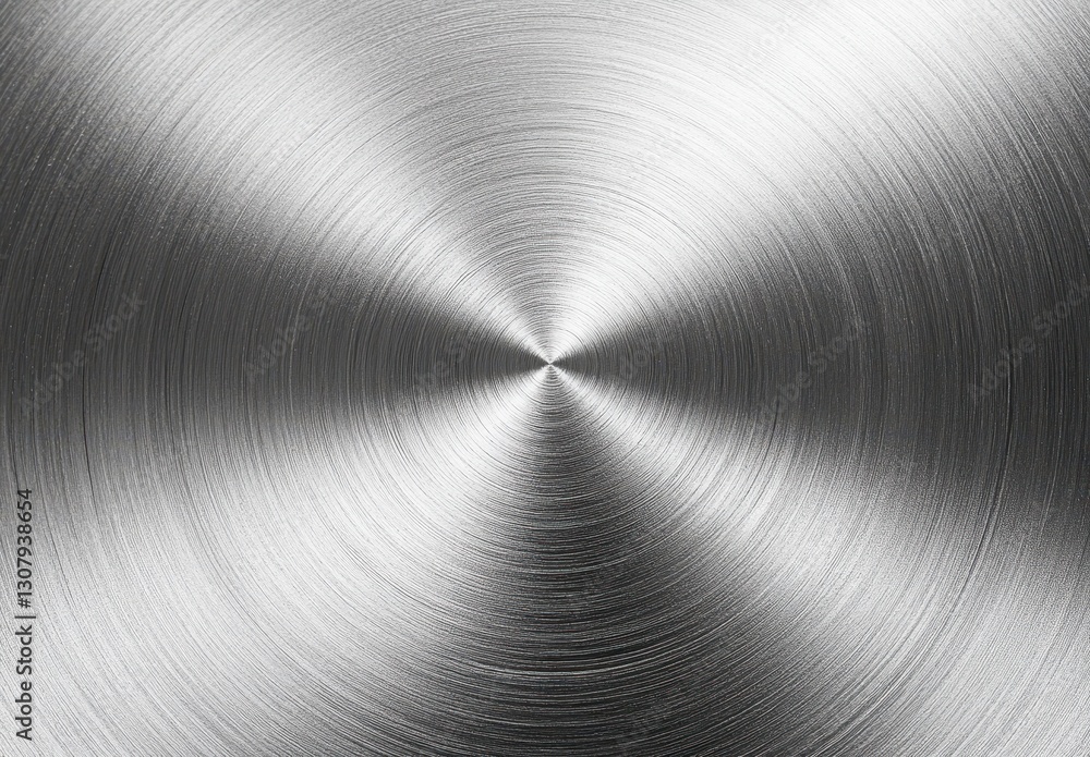 Poster polished silver metal plate with circular brushed texture creating a modern and elegant background f