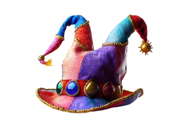 Jester's hat , april fool's hat isolated in transparent background