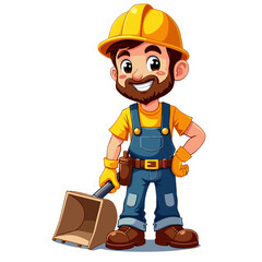 Fototapeta premium cartoon builder with tools