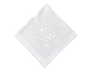 White lace napkin isolated on a transparent background