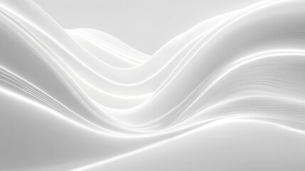 Obraz premium Glowing neon lines create a futuristic abstract landscape on a smooth white background Generative AI