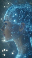 Fototapeta premium Portret kobiety z futurystycznym efektem