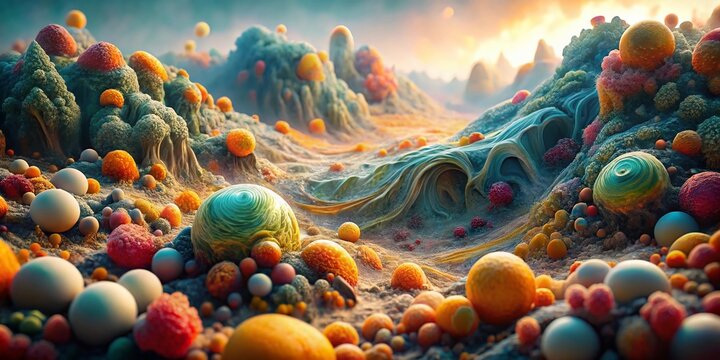Abstract Landscape: Fruit Texture Meets Complex Scientific Equations