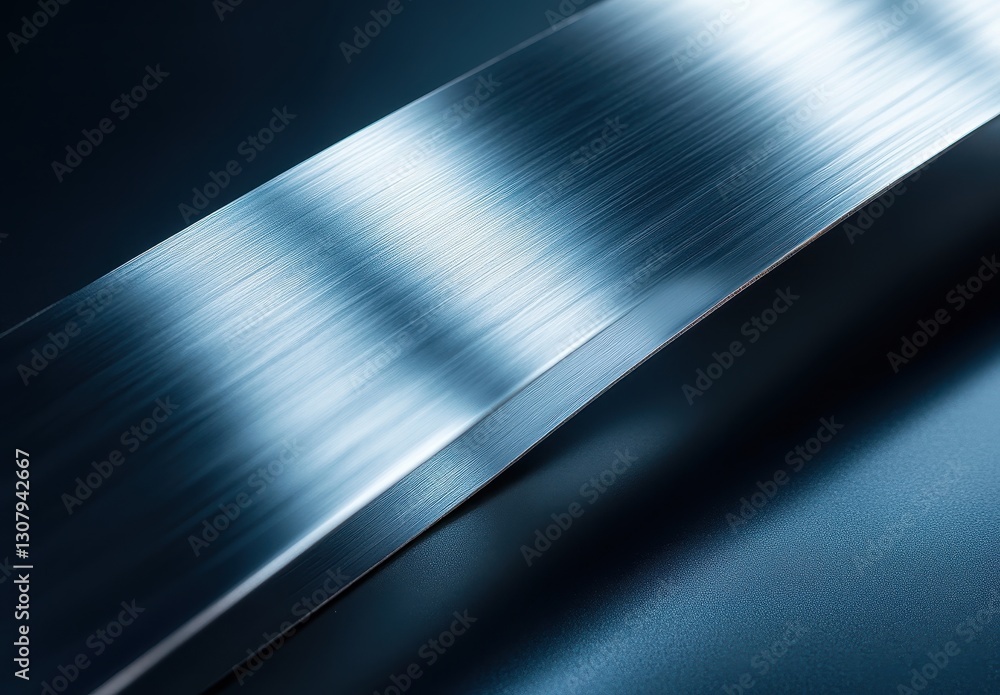 Poster sleek and polished metal surface with subtle reflection and textured finish on dark background for a