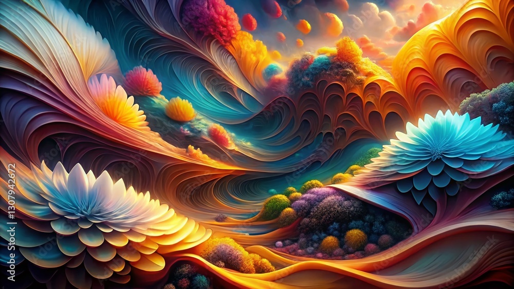 Poster abstract layered textures: intricate patterns of color and form
