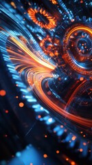 Fototapeta na wymiar Futurystyczne zębatki i przekładnie