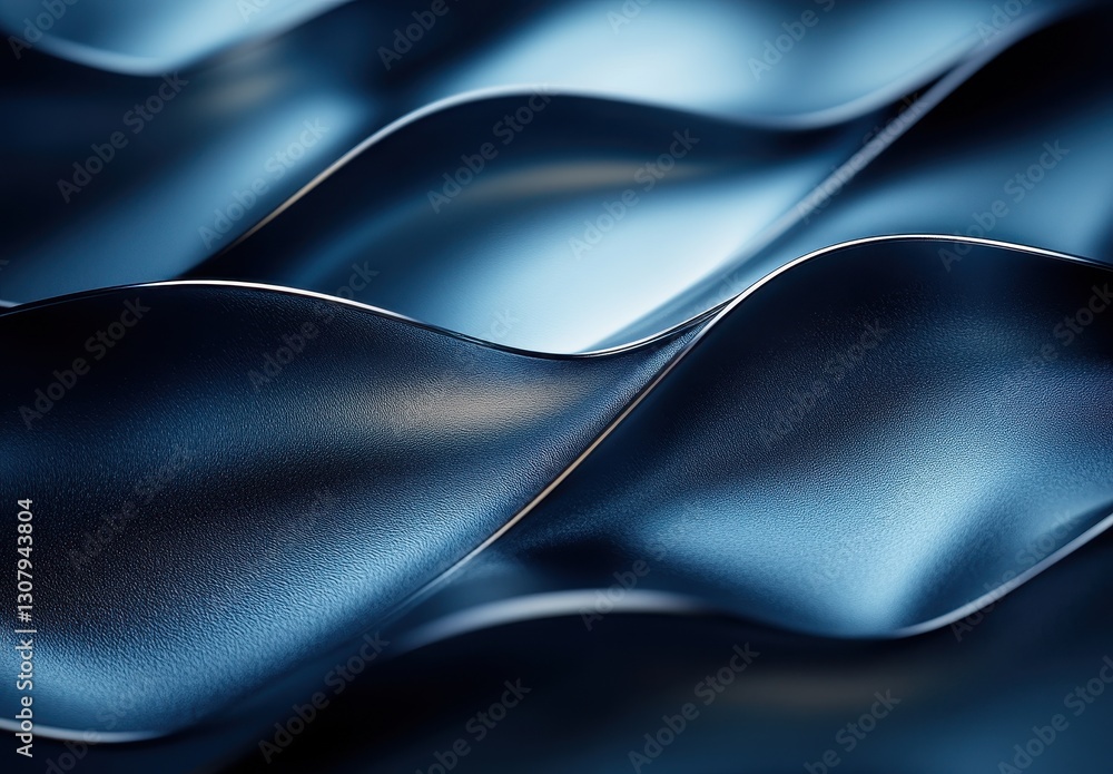 Poster smooth waves of dark blue fabric creating a lush texture and elegant flow ideal for background or ab