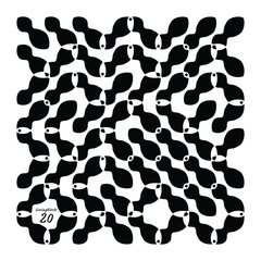 Creative Vector Art - Gazing Blocks Series - Item 19. A unique, original, completely random and unparalleled pattern design.