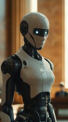 Fototapeta na wymiar Robot futurystyczny w nowoczesnym otoczeniu