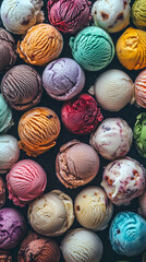 A Colorful Delightful Collection of Assorted Ice Cream Scoops - Photo