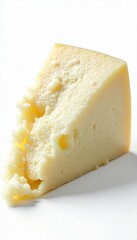 Crumbly blue cheese wedge, veins visible, white background, texture, isolated, background