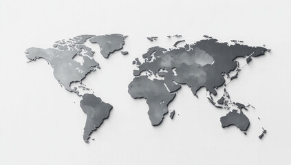 Simple gray world map illustration. 
