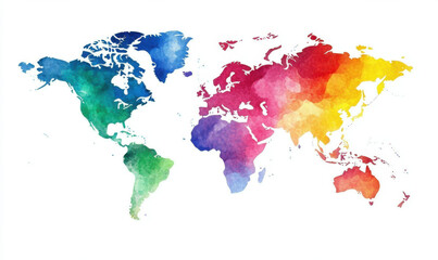 Watercolor World Map 
