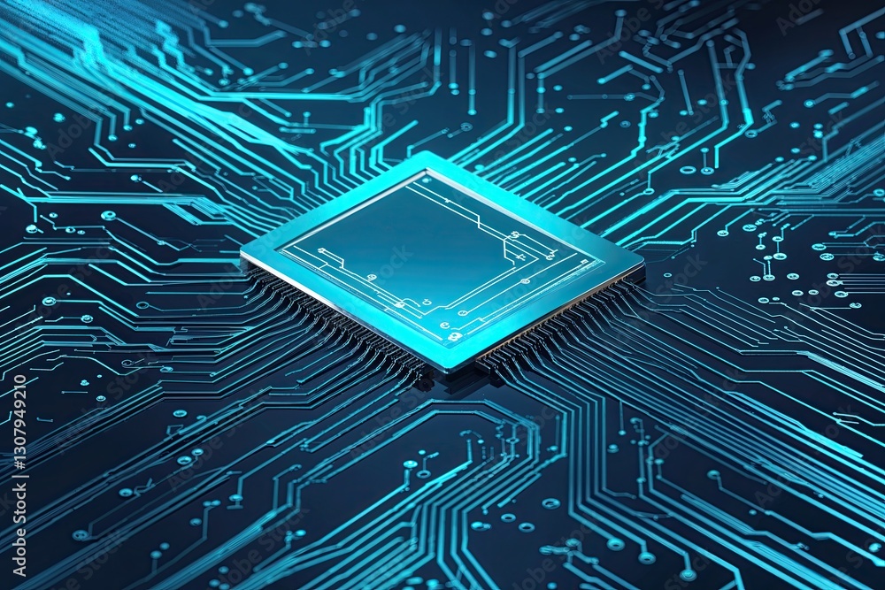 Aufkleber cyan gradient digital circuitry grain texture background