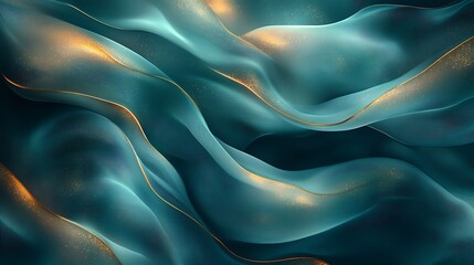 Fototapeta premium Abstract light streaks flow dynamically with blue and green hues over a dark background