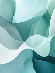 Obraz premium Soft flowing shapes create a serene atmosphere with pastel green and blue tones enhancing calmness and tranquility Generative AI