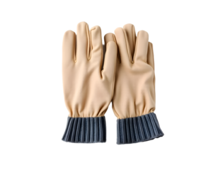 Pair of leather work gloves isolated on transparent background