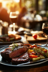 Cooked Roast Beef Being Sliced