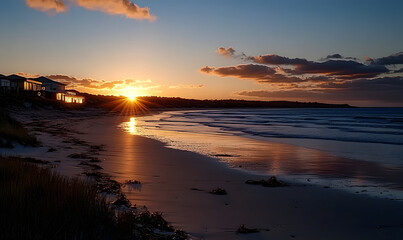 Fototapeta premium evening atmosphere at the beach of Penneshaw