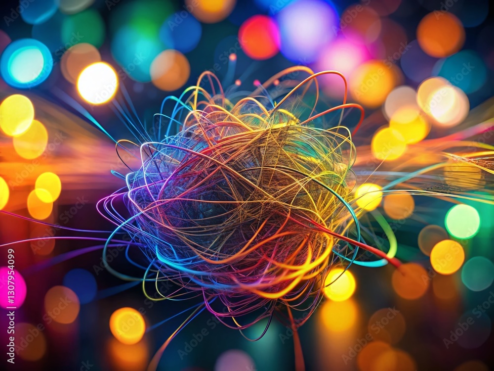 Aufkleber abstract scribble lines bokeh background for academic presentations