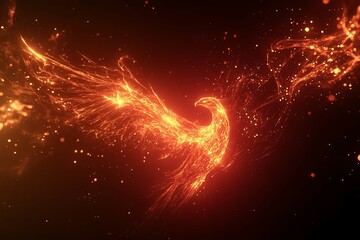 Fiery Phoenix: A Glowing, Abstract Artistic Flight