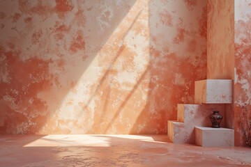 Organic Soft Light Streams with Gentle Caustic Texture and Peach Glaze for Rustic Wallpaper Aesthetic