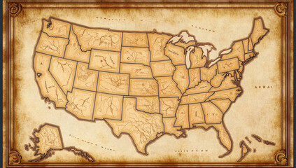 old map of continent 
