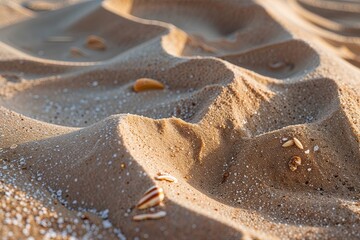 Obraz premium Sandy Beach Textures and Warm Coastal Aesthetic Close-up Photography