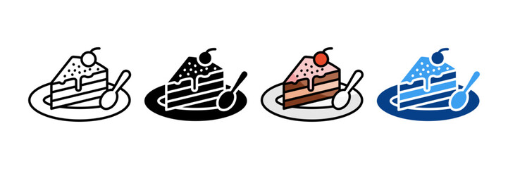 Cake Slice  Icon Set Multiple Style Collection