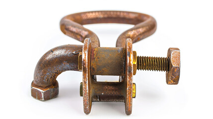 Pipe Clamp on an isolated white background, object focused, png, stock image, hd quality
