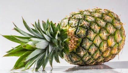 Ripe Pineapple Perfectly Isolated on a White Background