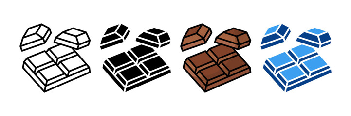 Chocolate Bar  Icon Set Multiple Style Collection