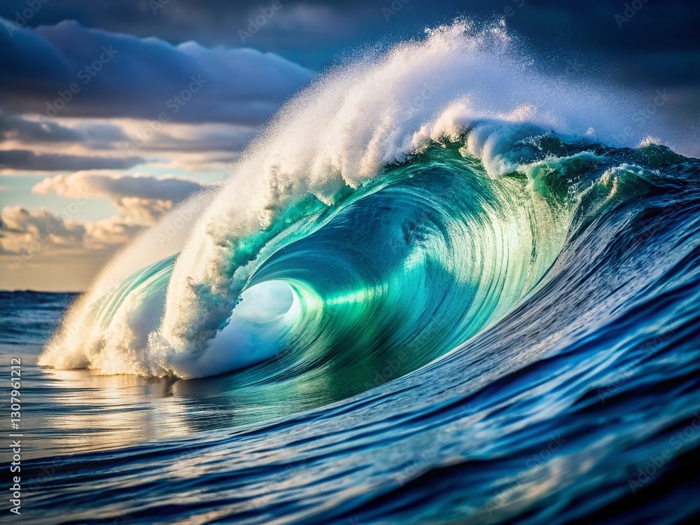Poster Abstract White Wave Pattern Background with Shadows - Copy Space