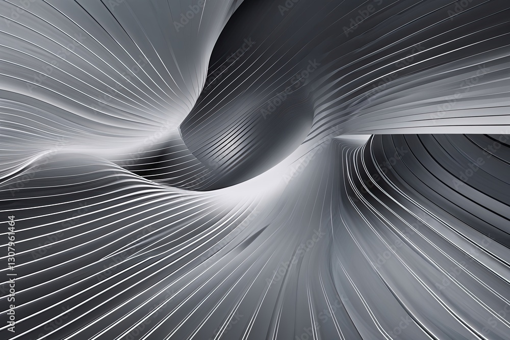 Poster dynamic modern abstract gray lines background illustration with fluid motion