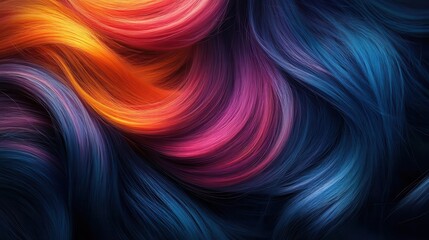 Fototapeta premium Hairstyle close-up, creative and trendy, vibrant background